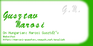 gusztav marosi business card